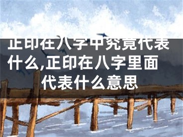 正印在八字中究竟代表什么,正印在八字里面代表什么意思