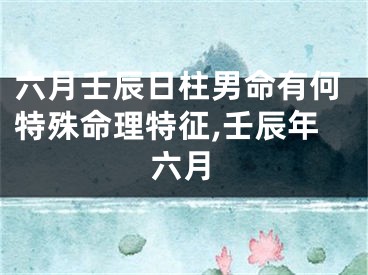六月壬辰日柱男命有何特殊命理特征,壬辰年六月