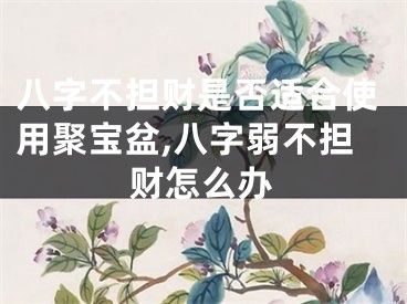八字不担财是否适合使用聚宝盆,八字弱不担财怎么办