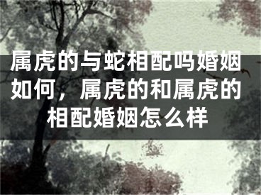 属虎的与蛇相配吗婚姻如何，属虎的和属虎的相配婚姻怎么样