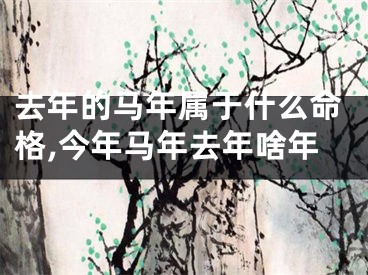 去年的马年属于什么命格,今年马年去年啥年