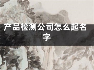 产品检测公司怎么起名字