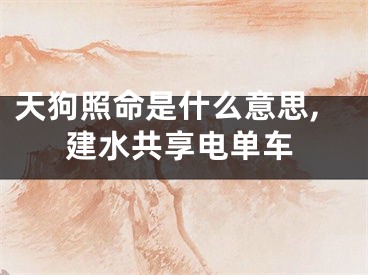 天狗照命是什么意思,建水共享电单车