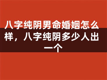八字纯阴男命婚姻怎么样，八字纯阴多少人出一个