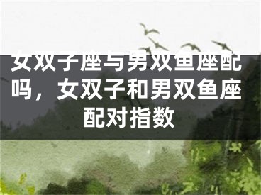 女双子座与男双鱼座配吗，女双子和男双鱼座配对指数