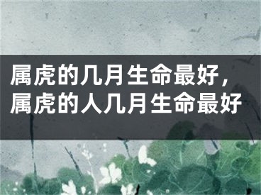 属虎的几月生命最好，属虎的人几月生命最好