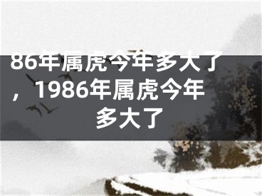 86年属虎今年多大了，1986年属虎今年多大了