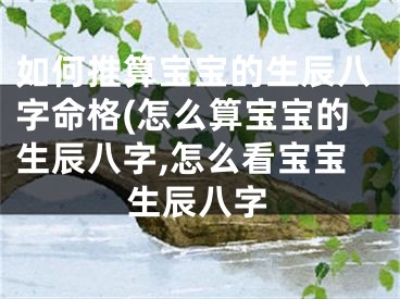 如何推算宝宝的生辰八字命格(怎么算宝宝的生辰八字,怎么看宝宝生辰八字