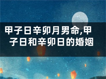 甲子日辛卯月男命,甲子日和辛卯日的婚姻