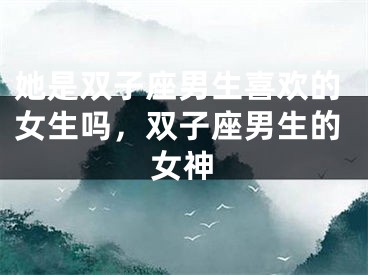 她是双子座男生喜欢的女生吗，双子座男生的女神