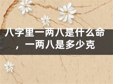 八字里一两八是什么命，一两八是多少克