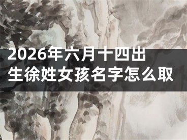2026年六月十四出生徐姓女孩名字怎么取