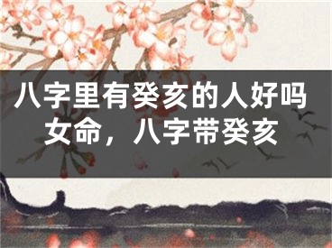 八字里有癸亥的人好吗女命，八字带癸亥