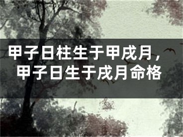 甲子日柱生于甲戌月，甲子日生于戌月命格
