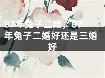 87年兔子二婚，87年兔子二婚好还是三婚好