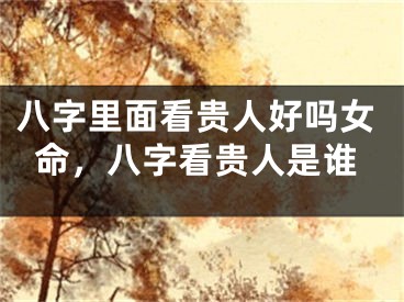 八字里面看贵人好吗女命，八字看贵人是谁