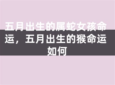 五月出生的属蛇女孩命运，五月出生的猴命运如何