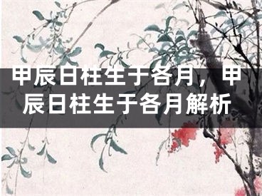 甲辰日柱生于各月，甲辰日柱生于各月解析