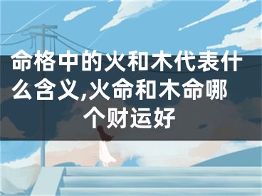 命格中的火和木代表什么含义,火命和木命哪个财运好