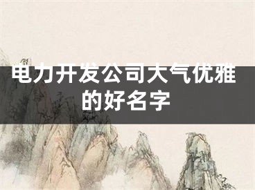 电力开发公司大气优雅的好名字