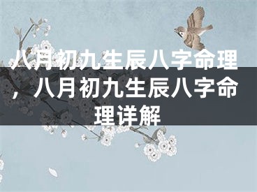 八月初九生辰八字命理，八月初九生辰八字命理详解