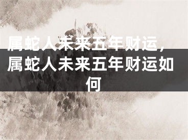 属蛇人未来五年财运，属蛇人未来五年财运如何