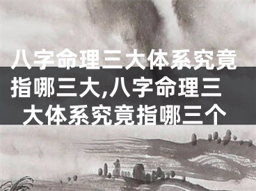 八字命理三大体系究竟指哪三大,八字命理三大体系究竟指哪三个