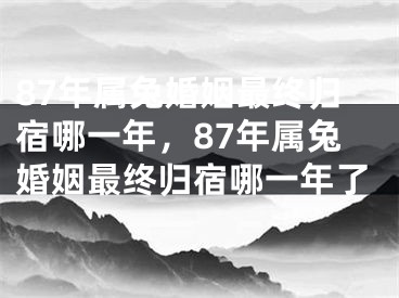 87年属兔婚姻最终归宿哪一年,87年属兔婚姻最终归宿哪一年了