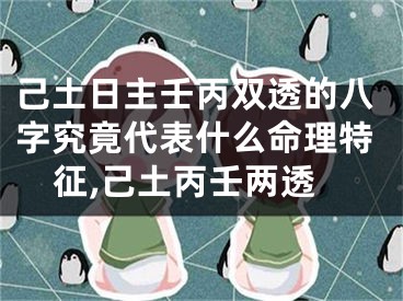 己土日主壬丙双透的八字究竟代表什么命理特征,己土丙壬两透