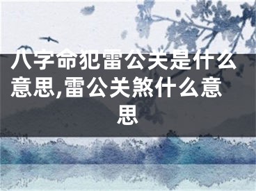 八字命犯雷公关是什么意思,雷公关煞什么意思