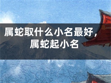 属蛇取什么小名最好，属蛇起小名