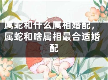 属蛇和什么属相婚配，属蛇和啥属相最合适婚配