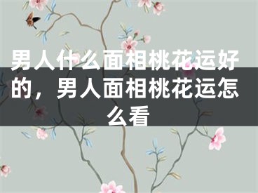男人什么面相桃花运好的，男人面相桃花运怎么看