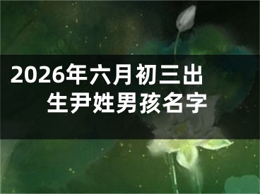 2026年六月初三出生尹姓男孩名字