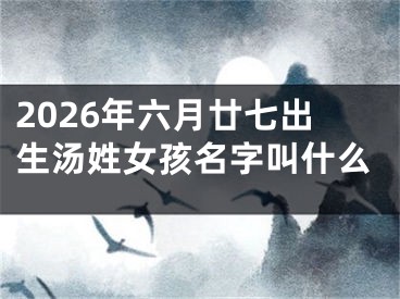 2026年六月廿七出生汤姓女孩名字叫什么