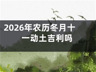 2026年农历冬月十一动土吉利吗
