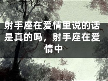 射手座在爱情里说的话是真的吗，射手座在爱情中