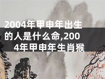 2004年甲申年出生的人是什么命,2004年甲申年生肖猴