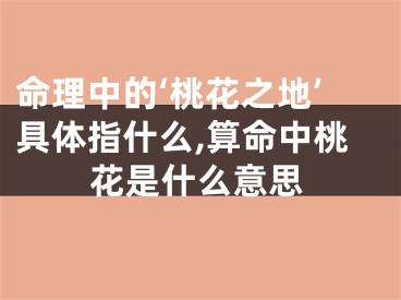 命理中的‘桃花之地’具体指什么,算命中桃花是什么意思