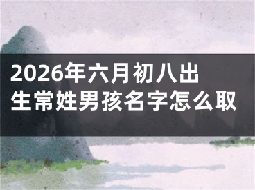 2026年六月初八出生常姓男孩名字怎么取