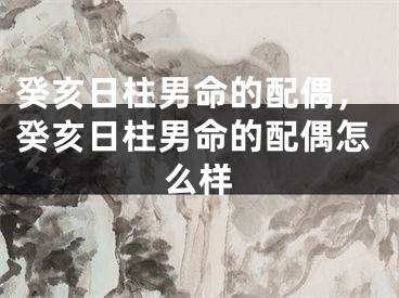 癸亥日柱男命的配偶，癸亥日柱男命的配偶怎么样