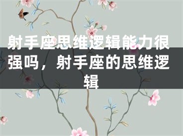 射手座思维逻辑能力很强吗，射手座的思维逻辑