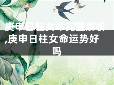 庚申日柱女命完整解析,庚申日柱女命运势好吗