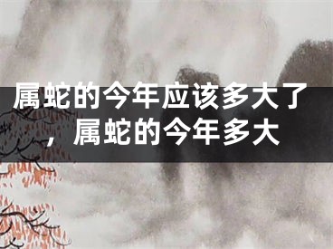 属蛇的今年应该多大了，属蛇的今年多大