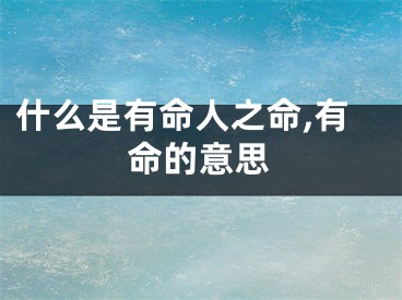 什么是有命人之命,有命的意思
