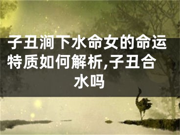 子丑涧下水命女的命运特质如何解析,子丑合水吗