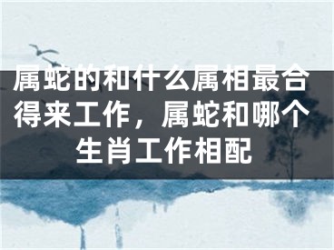 属蛇的和什么属相最合得来工作，属蛇和哪个生肖工作相配