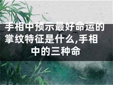 手相中预示最好命运的掌纹特征是什么,手相中的三种命