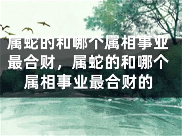 属蛇的和哪个属相事业最合财，属蛇的和哪个属相事业最合财的