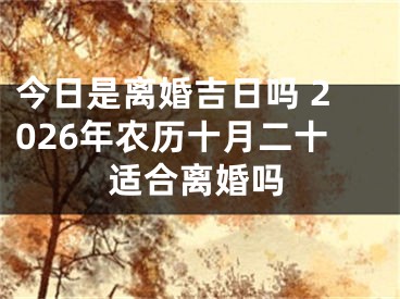 今日是离婚吉日吗 2026年农历十月二十适合离婚吗